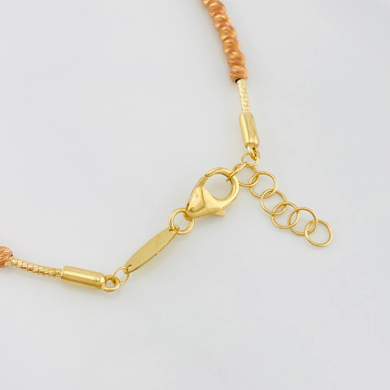 Pulso Modulable Tipo militar 4.15g / 19.5cm - 17.7cm / 3mm Dos Oros Amarillo Rosa 18K