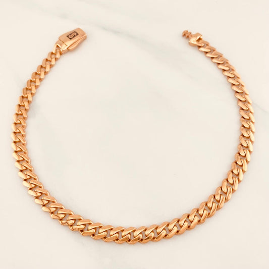 Pulso Cubano Infinito 7.1 g / 21 cm / 4.9 mm Oro Rosa 18K