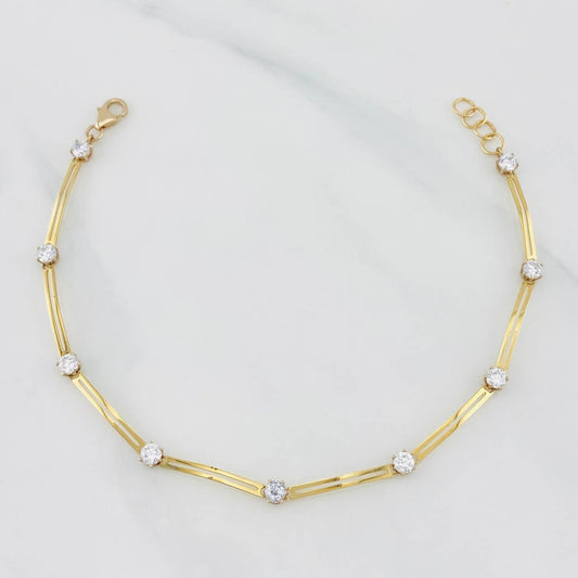 Pulso Línea doble 2.55g / 17.5cm-16.3cm / 1.8mm Oro Amarillo 18K