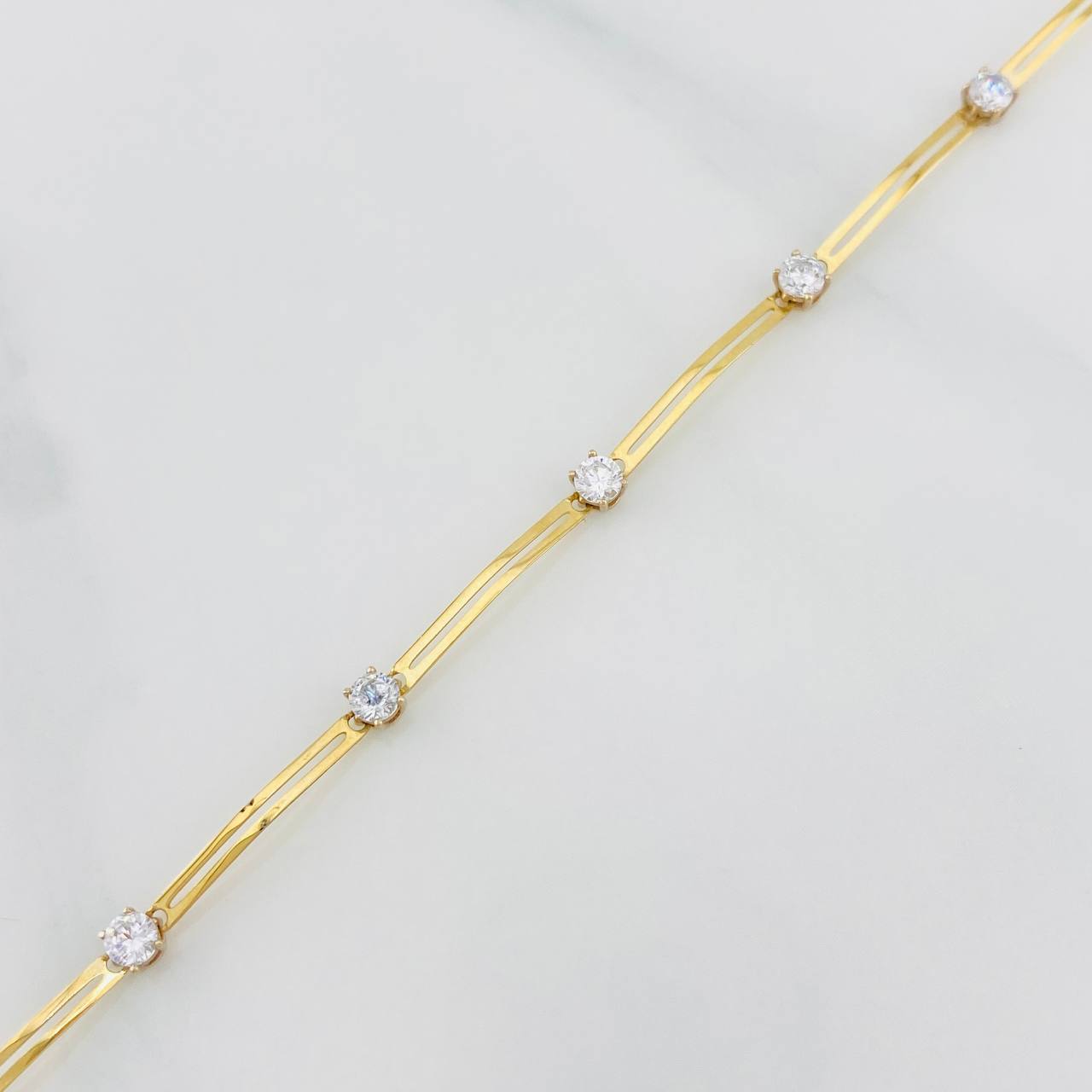 Pulso Línea doble 2.55g / 17.5cm-16.3cm / 1.8mm Oro Amarillo 18K