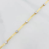 Pulso Línea doble 2.55g / 17.5cm-16.3cm / 1.8mm Oro Amarillo 18K