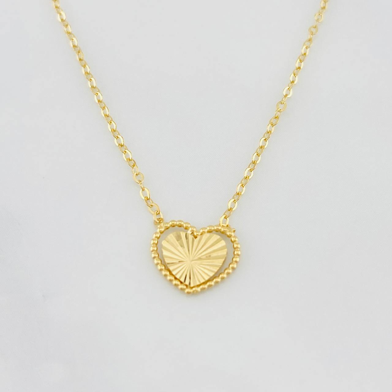 Cadena Aro seguido corazón 1.4g / 45cm-42 cm / 1mm Oro Amarillo 18K