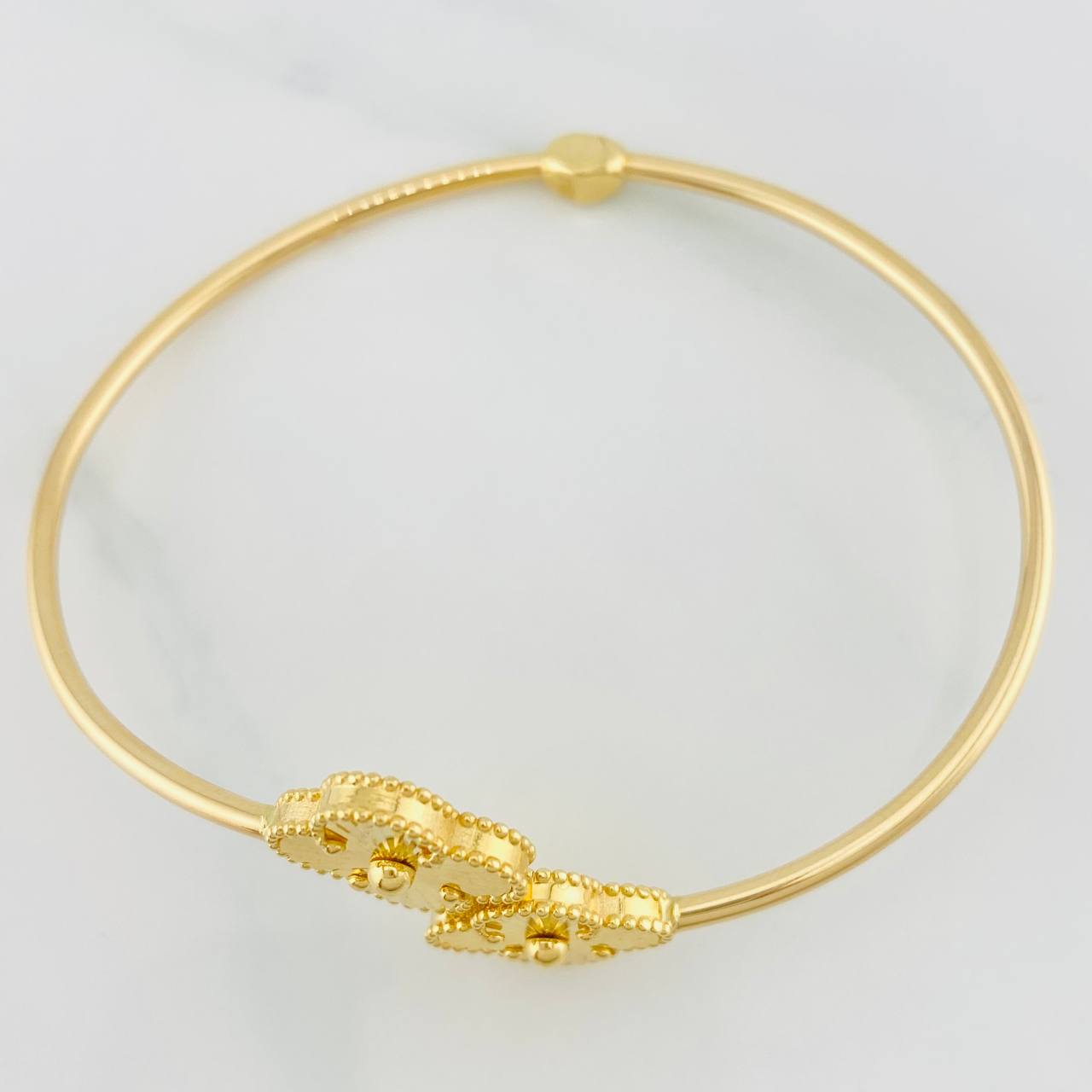Pulso Aro Trebol 7.4g / 18cm / 2mm Oro Amarillo 18K
