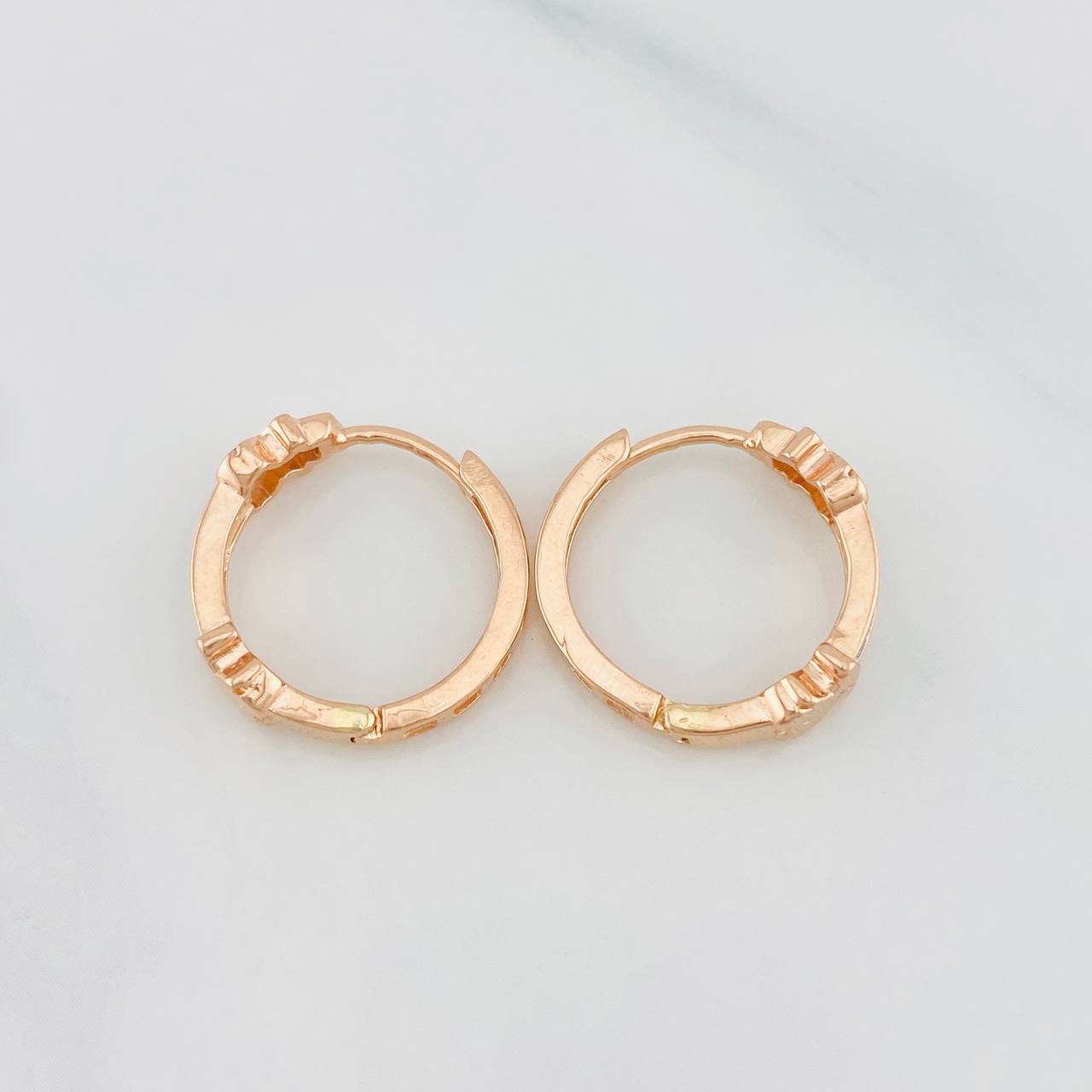Candongas Ts 3.9g / 1.5cm Oro Rosa 18K