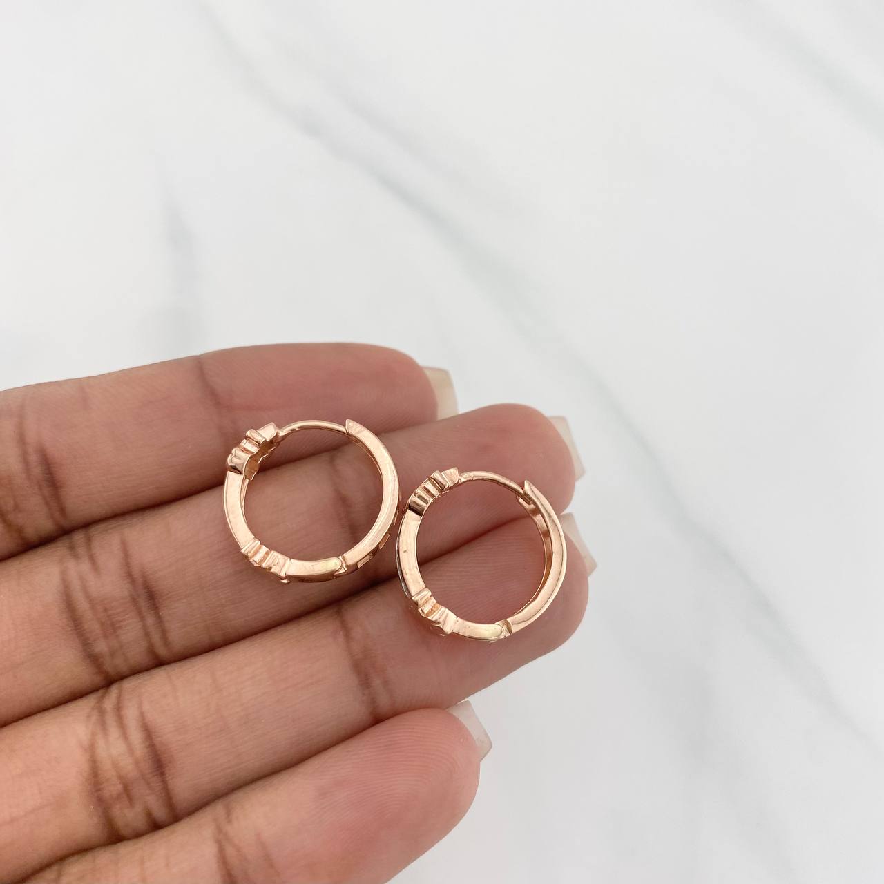 Candongas Ts 3.9g / 1.5cm Oro Rosa 18K