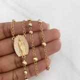 Rosario Guadalupe Cruz 10.6g / 60cm / 4mm-5mm Tres Oros 18K
