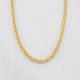 Cadena Franco 2.6g / 60cm / 1.29mm Dos Oros Amarillo Blanco 18K