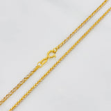 Cadena Franco 2.6g / 60cm / 1.29mm Dos Oros Amarillo Blanco 18K