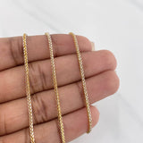 Cadena Franco 2.6g / 60cm / 1.29mm Dos Oros Amarillo Blanco 18K