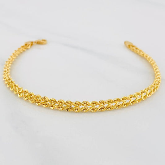Pulso Lazo Corazon 2.85g / 19.5cm / 4.26mm Oro Amarillo 18K