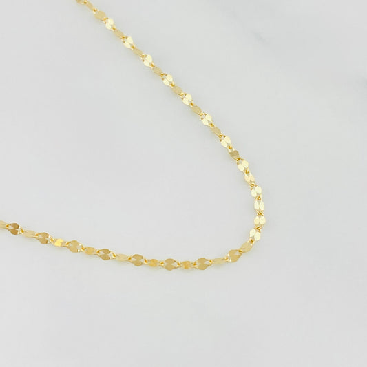 Cadena Flor Espejo 0.9g / 45cm / 1.5mm Oro Amarillo 18K