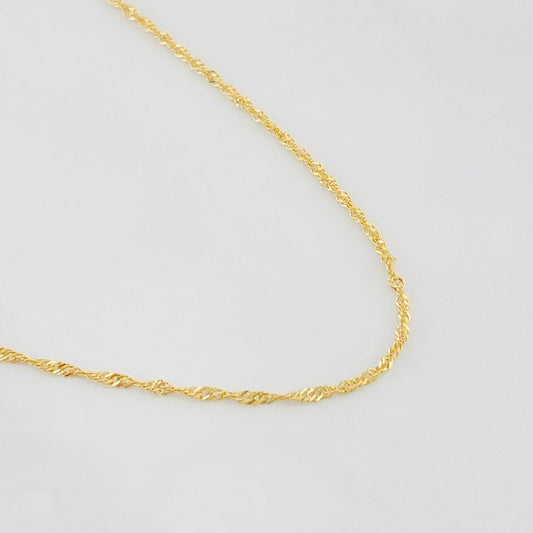Cadena Singapur 1.15g / 44.5cm / 1mm Oro Amarillo 18K