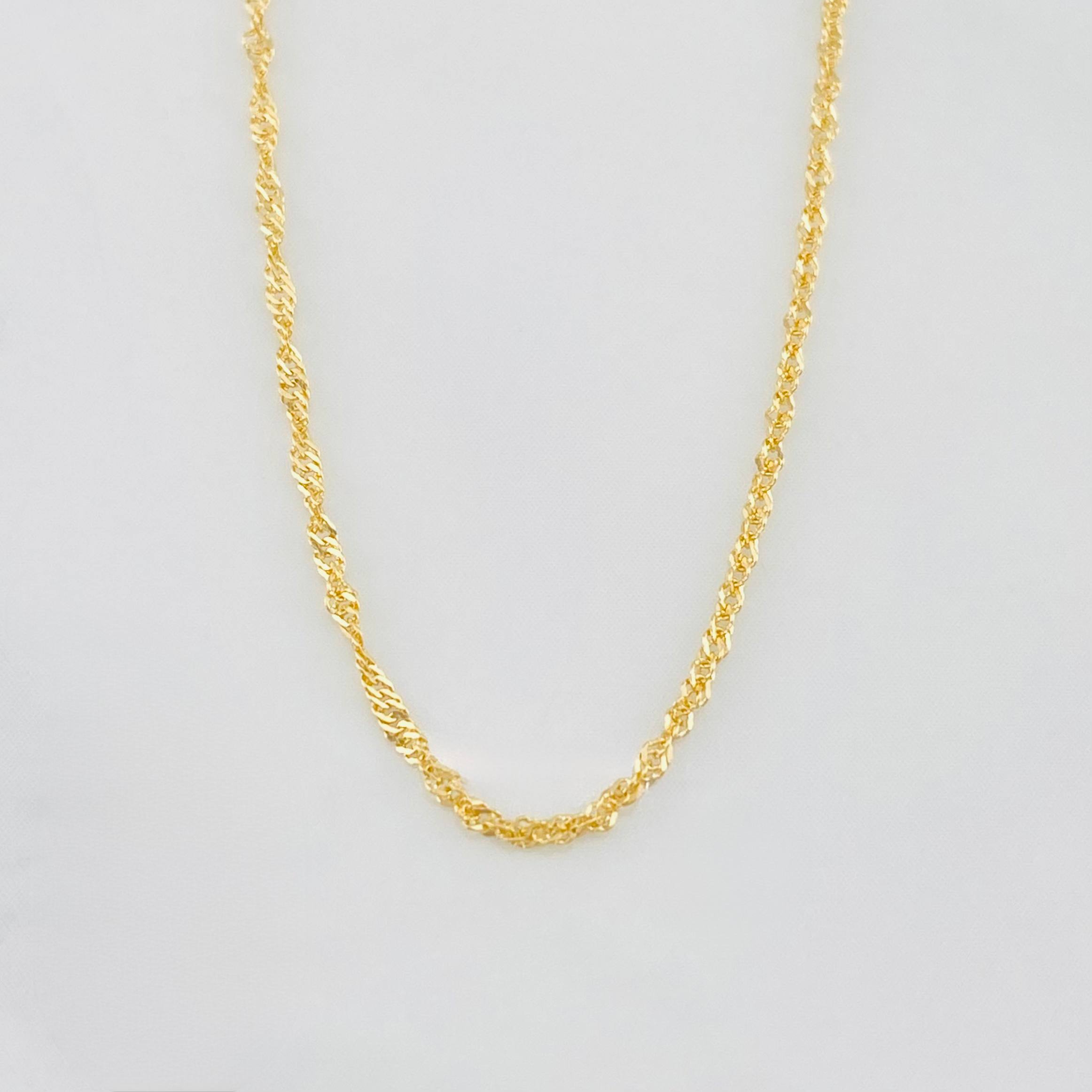 Cadena Singapur 1.15g / 44.5cm / 1mm Oro Amarillo 18K