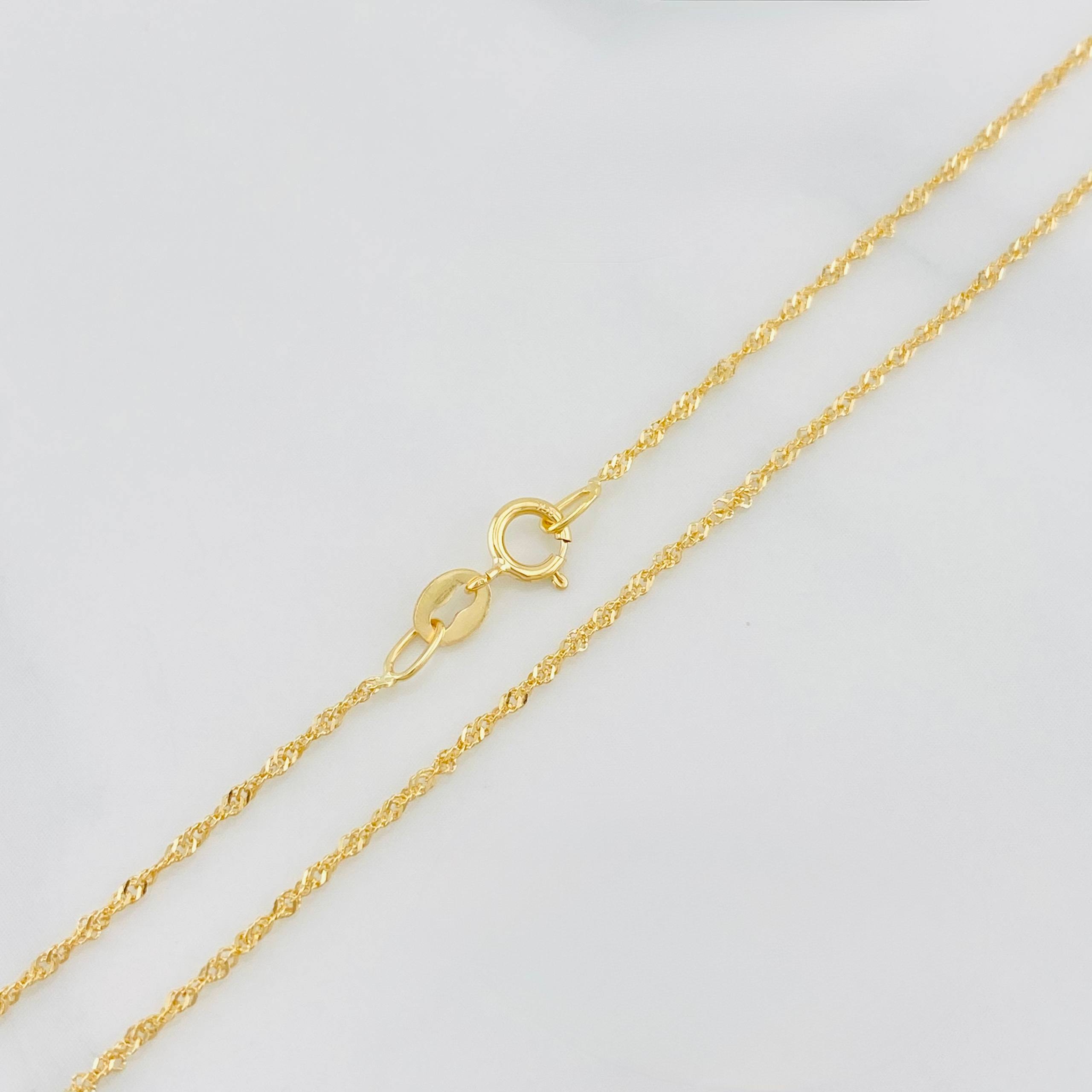 Cadena Singapur 1.15g / 44.5cm / 1mm Oro Amarillo 18K