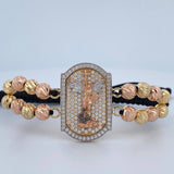 Pulsera Negra San Miguel Arcangel 10.9gr / Oro 18K &