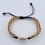 Pulsera Negra Herradura Caballo 5.7gr / Oro 18K &