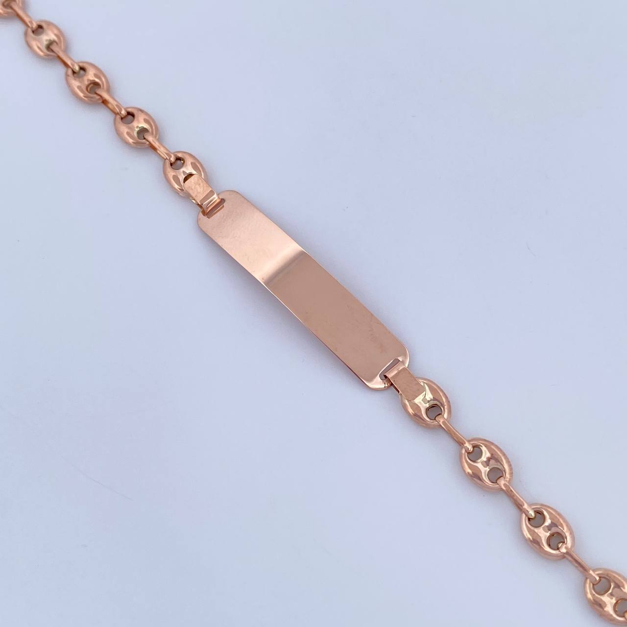 Pulso GC 4gr / 18cm / 4.8mm Placa Rectangular Lisa Oro Rosa 18K $