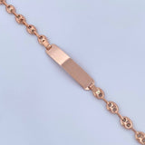 Pulso GC 4gr / 18cm / 4.8mm Placa Rectangular Lisa Oro Rosa 18K $