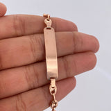 Pulso GC 4gr / 18cm / 4.8mm Placa Rectangular Lisa Oro Rosa 18K $
