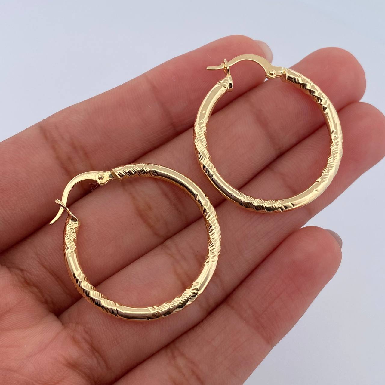 Candongas Abel 2.8gr / 3.3cm / Diamantadas Oro Amarillo 18K &