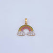 Dije Arcoiris 2.55gr / 2.2cm / Circones Colores Dos Oros Amarillo Blanco 18K &