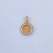 Dije Medalla De San Benito 2.1gr / 2.2cm / Circones Blancos Oro Amarillo 18K &