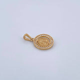 Dije Medalla De San Benito 2.1gr / 2.2cm / Circones Blancos Oro Amarillo 18K &