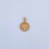 Dije Medalla De San Benito 2.1gr / 2.2cm / Circones Blancos Oro Amarillo 18K &