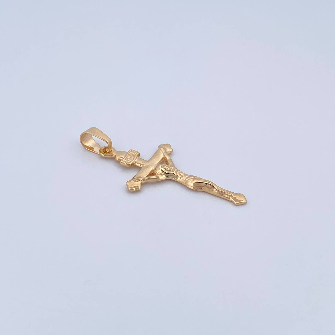 Dije Cruz Cristo 3.3gr / 4.2cm / Plano Oro Amarillo 18K &