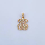 Dije Oso Ts 2.5gr / 2.5cm / Circones Verdes Blancos Oro Amarillo 18K &