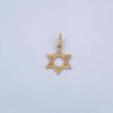 Dije Estrella De David 0.8gr / 2.3cm / Diamantada Oro Amarillo 18K &