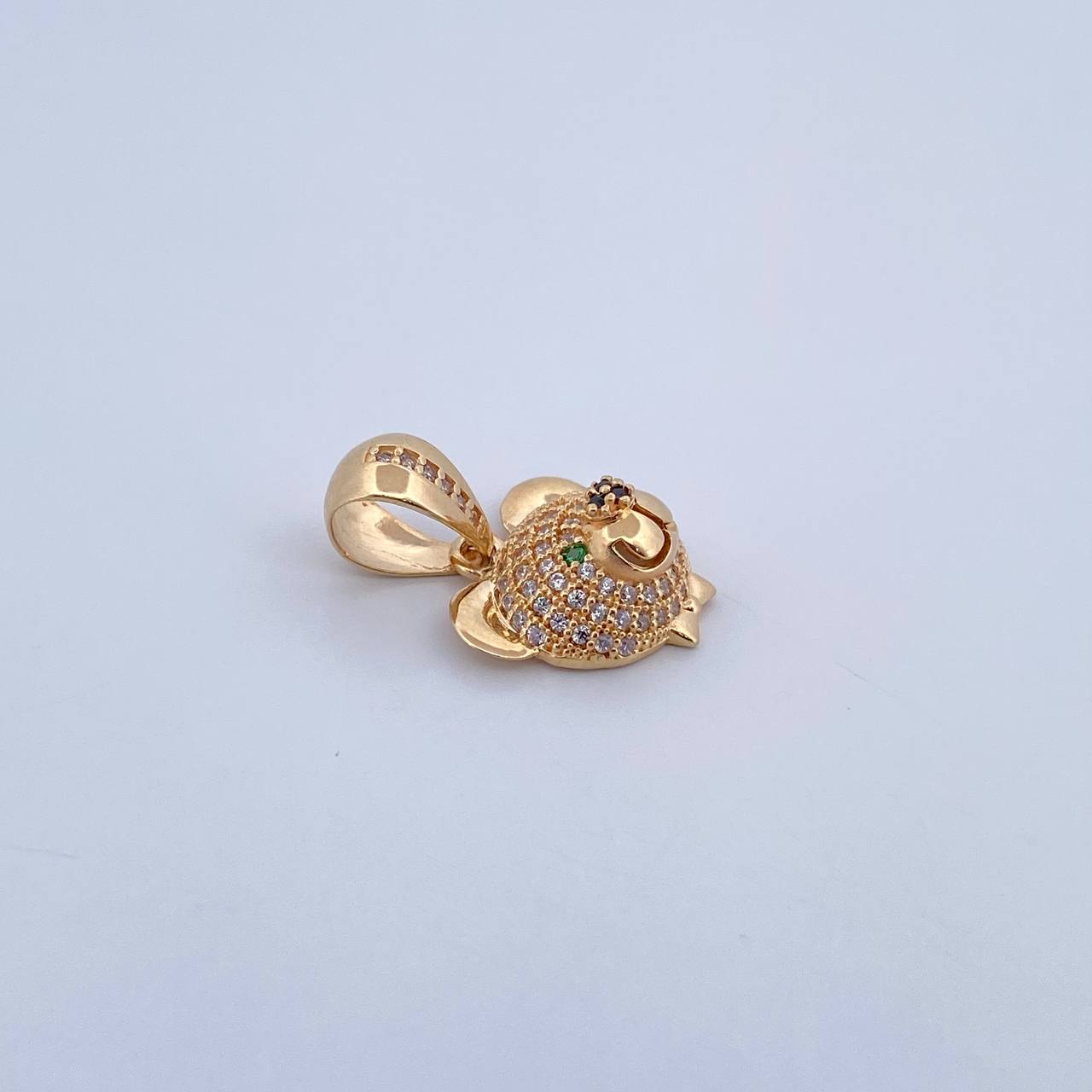Dije Rostro Oso 3gr / 2.1cm / Circones Verdes Negros Blancos Oro Amarillo 18K &