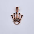 Dije Corona RX 3.25gr / 3.1cm / Circones Negros Oro Rosa 18K &