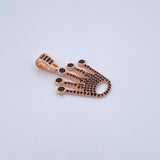 Dije Corona RX 3.25gr / 3.1cm / Circones Negros Oro Rosa 18K &
