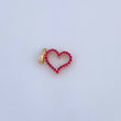 Dije Silueta Corazon Doble Faz 1.3gr / 2cm / Circones Fucsias Blancos Oro Amarillo 18K &