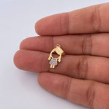 Dije Niña 1.15gr / 2.3cm / Circones Blancos Dos Oros Amarillo Blanco 18K &