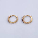 Candongas Parciales 1.5gr / 1.2cm / Rubies 30 Pts Oro Amarillo 18K (Joya) &