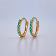 Candongas Parciales 1.05gr / 1.1cm / Esmeraldas 12 Pts Oro Amarillo 18K (Joya) &