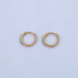 Candongas Parciales 1.05gr / 1.1cm / Esmeraldas 12 Pts Oro Amarillo 18K (Joya) &