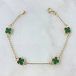 Pulso Espiga Trébol VCyA 3.1gr / 18.5cm / 1.4mm Resina Verde 4und Oro Amarillo 18K ©