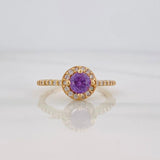 Anillo Halo Circulo 2.4g / T7 Oro Amarillo 18K