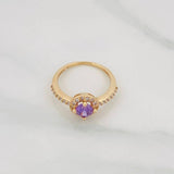 Anillo Halo Circulo 2.4g / T7 Oro Amarillo 18K