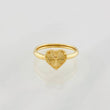 Anillo Corazón Diamantado 1g / T7 Oro Amarillo 18K