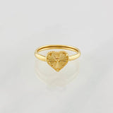 Anillo Corazón Diamantado 1g / T7 Oro Amarillo 18K