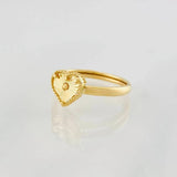 Anillo Corazón Diamantado 1g / T7 Oro Amarillo 18K