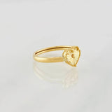 Anillo Corazón Diamantado 1g / T7 Oro Amarillo 18K