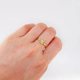 Anillo Mariposa Diamantada 1g / T7 Oro Amarillo 18K