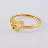 Anillo Mariposa Diamantada 1g / T7 Oro Amarillo 18K