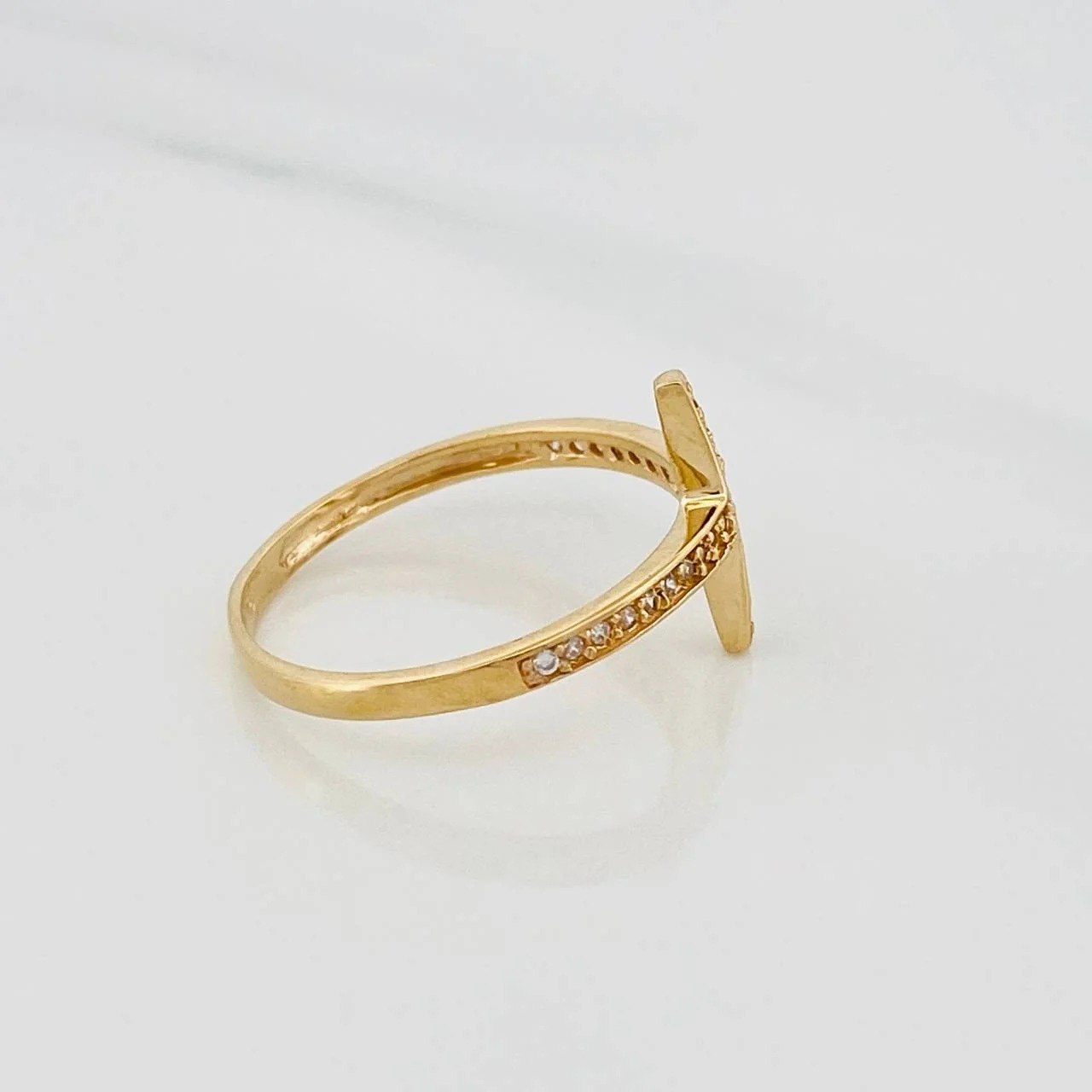 Anillo Cruz 1.9g / T8 Oro Amarillo 18K