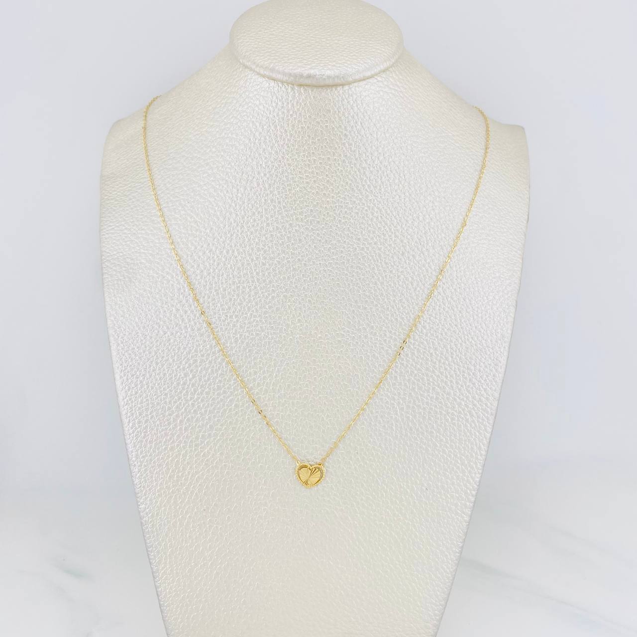 Cadena Aro seguido corazón 1.4g / 45cm-42 cm / 1mm Oro Amarillo 18K